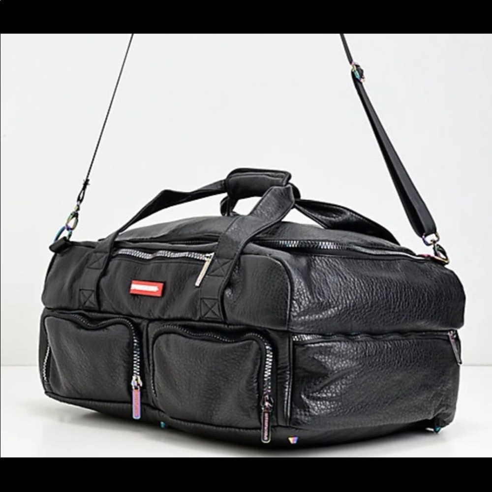SPRAYGROUND Iridescent Black Leather Duffle Bag - Picture 14 of 16